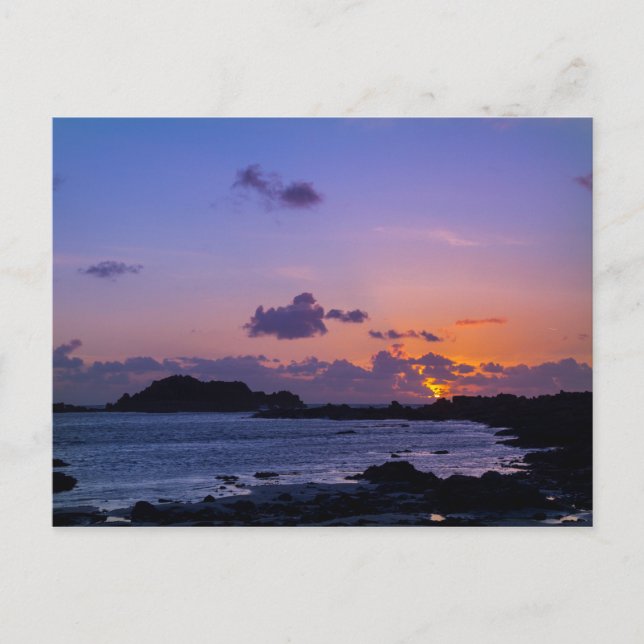 Carte Postale Coucher de soleil de Guernesey (Devant)