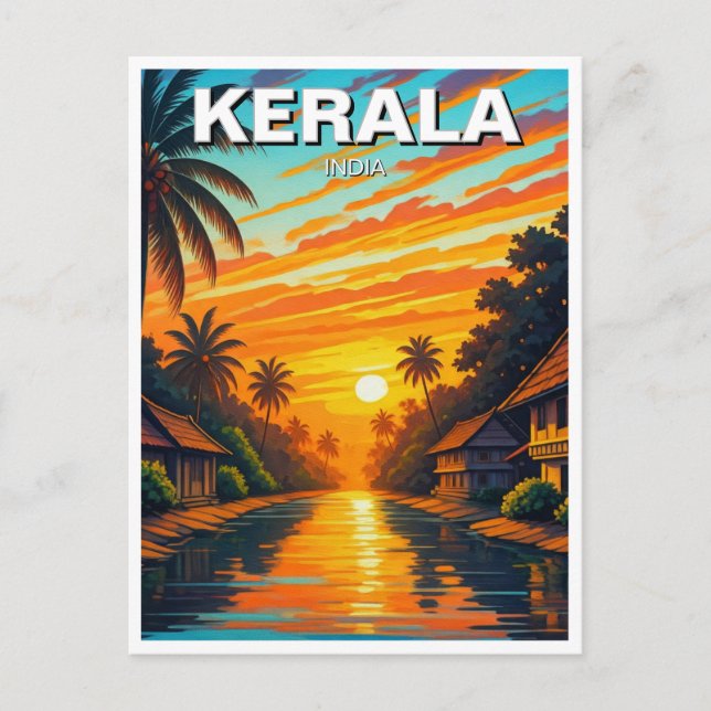 Carte Postale Coucher de soleil de Kerala India (Devant)