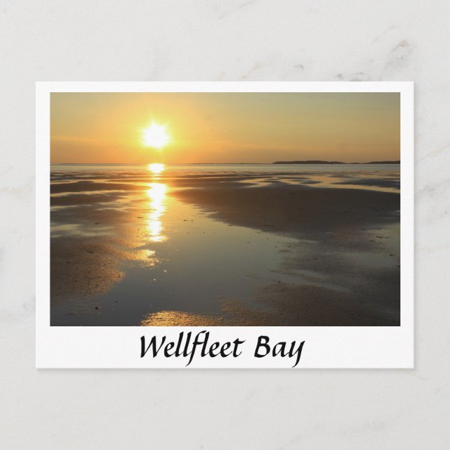 Carte Postale Coucher de soleil de la baie Wellfleet Cape Cod (Devant)