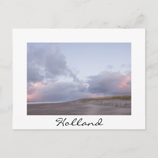 Carte Postale Coucher de soleil de la côte néerlandaise en Holla (Devant)