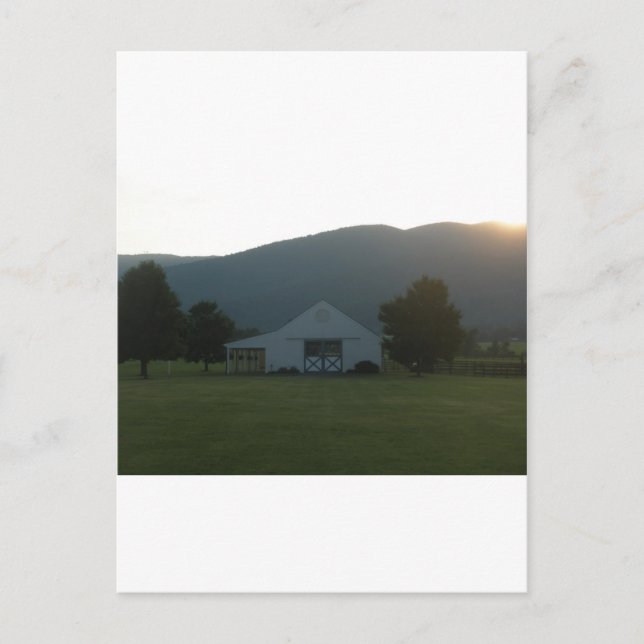Carte Postale Coucher de soleil de la ferme Blue Ridge (Devant)