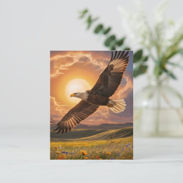 Carte Postale Coucher de soleil de l'aigle (Debout devant)