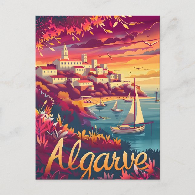 Carte Postale Coucher de soleil de l'Algarve (Devant)