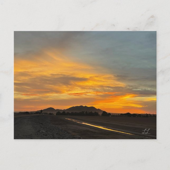 Carte Postale Coucher de soleil de l'Arizona (Devant)