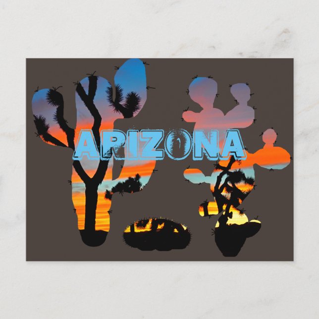 Carte Postale Coucher de soleil de l'Arizona (Devant)