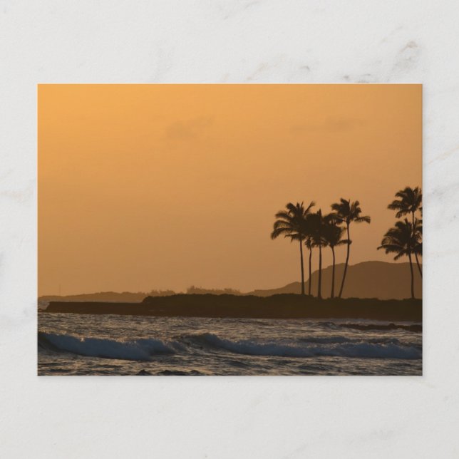Carte Postale Coucher de soleil de l'océan Hawaii (Devant)