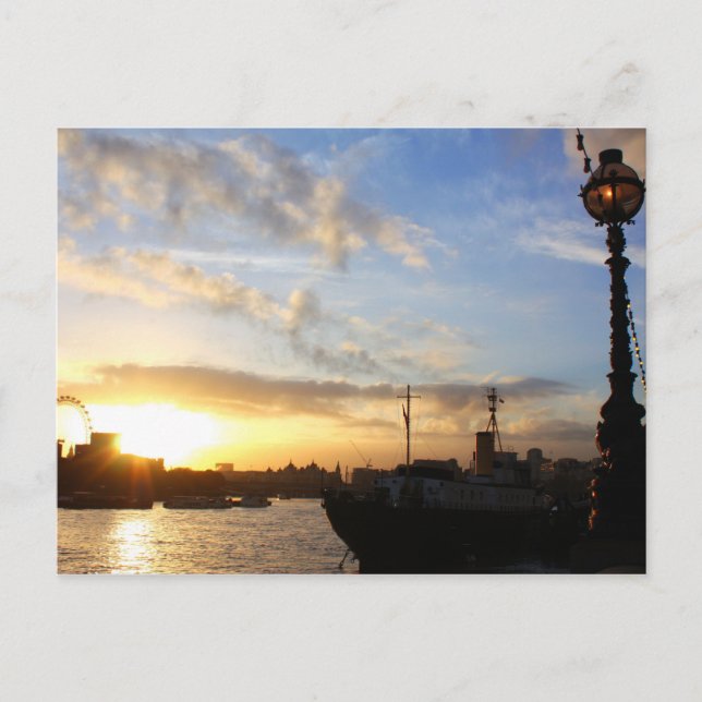 Carte Postale coucher de soleil de London Eye (Devant)