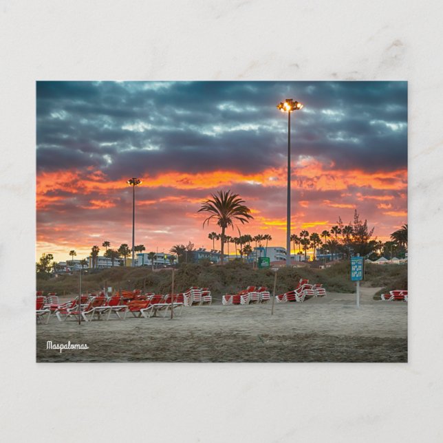 Carte Postale Coucher de soleil de Maspalomas (Devant)