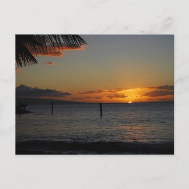 Carte Postale Coucher de soleil de Maui (Devant)