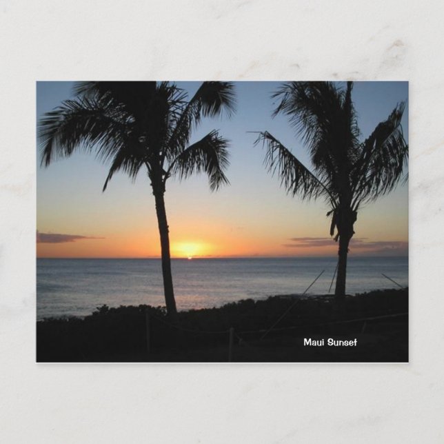 Carte Postale Coucher de soleil de Maui (Devant)
