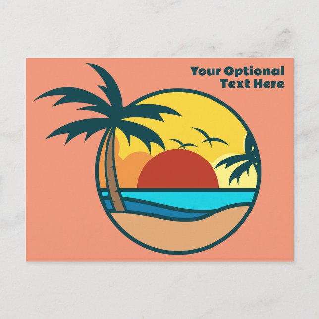 Carte Postale Coucher de soleil de plage tropical (Devant)