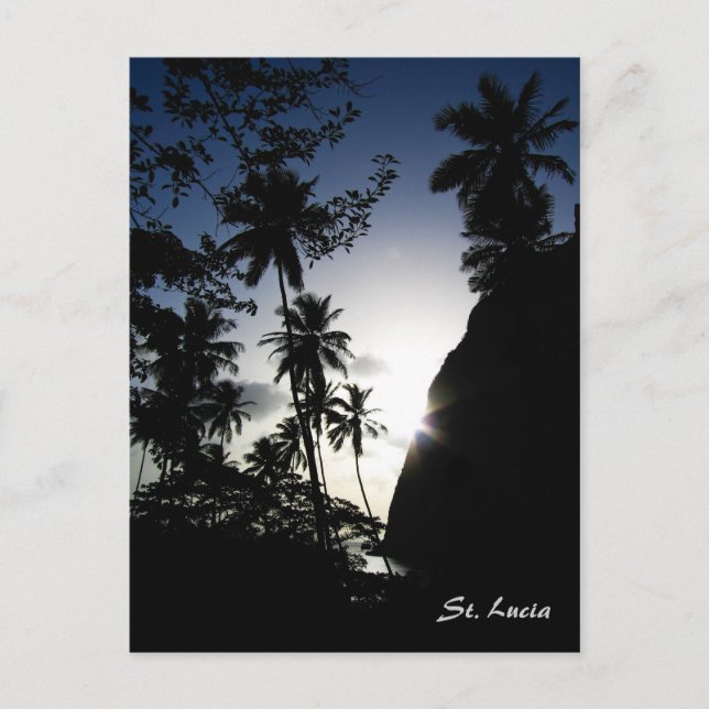 Carte Postale Coucher de soleil de Sainte-Lucie (Devant)