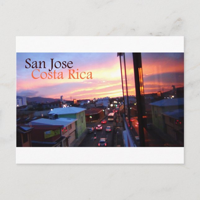 Carte Postale Coucher de soleil de San Jose Costa Rica (Devant)