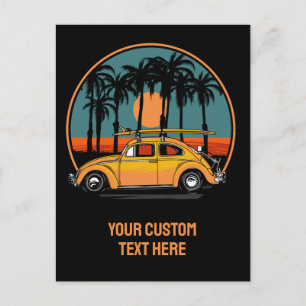 Carte Postale Coucher de soleil de surfeur Tropical de texte per