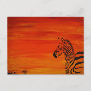 Carte Postale Coucher de soleil de Zebra