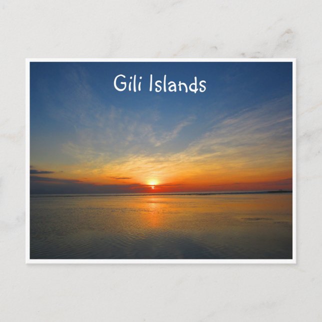 Carte Postale coucher de soleil des îles gili (Devant)