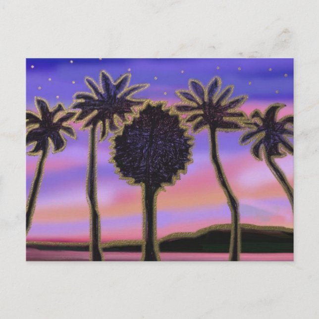 Carte Postale Coucher de soleil des Palmes d'or (Devant)