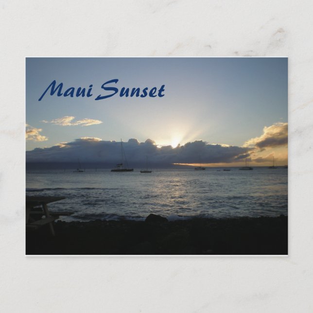 Carte Postale Coucher de soleil d'Hawaii (Devant)