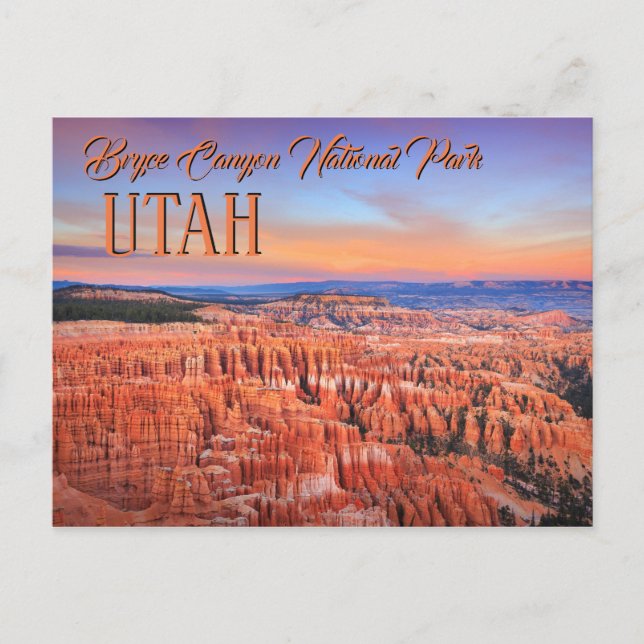 Carte Postale Coucher de soleil du canyon de Bryce (Devant)