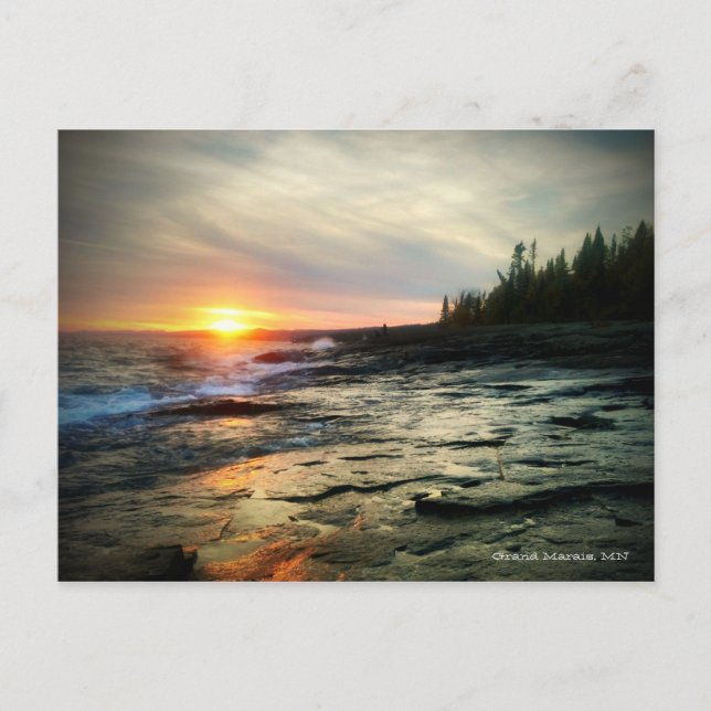 Carte Postale Coucher de soleil du Grand Marais 1 (Devant)