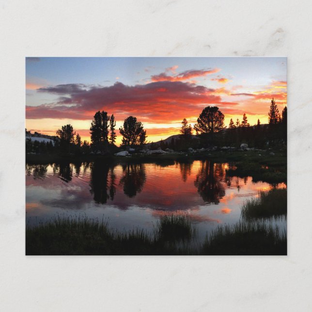 Carte Postale Coucher de soleil du lac Reymann - Yosemite (Devant)