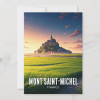 Carte postale coucher de soleil du Mont Saint-Mich