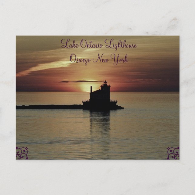 Carte Postale Coucher de soleil du phare (Devant)
