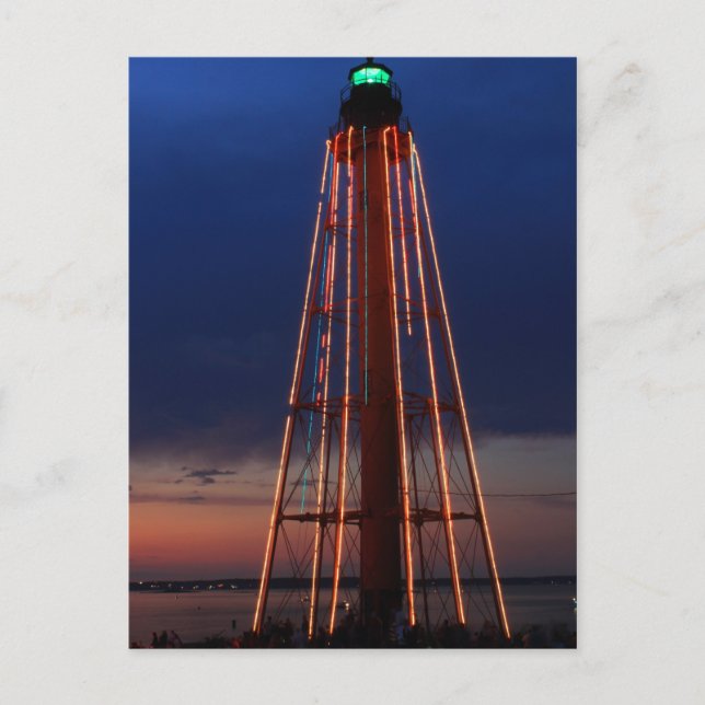 Carte Postale Coucher de soleil du phare de Marblehead (Devant)