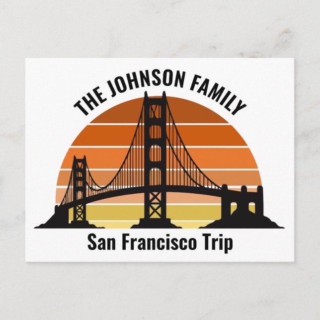 Carte Postale Coucher de soleil du pont de San Francisco Customi (Devant)