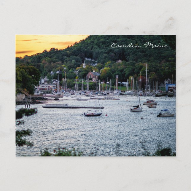 Carte Postale Coucher de soleil du port de Camden (Devant)