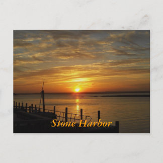 Carte Postale Coucher de soleil du port de pierre