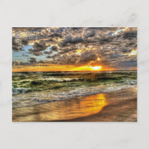 Carte Postale Coucher de soleil dynamique sur la plage de Pensac