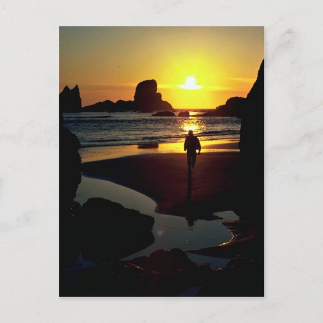 Carte Postale Coucher de soleil écola, Côte de l'Oregon, États-U (Devant)