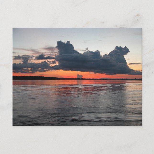 Carte Postale Coucher de soleil en Amazonie, Pérou (Devant)