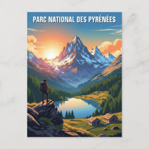 Carte Postale Coucher de soleil en France Parc national des Pyré