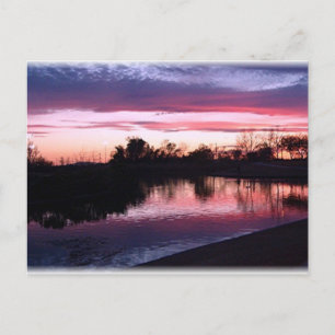 Carte Postale Coucher de soleil en rose et bleu