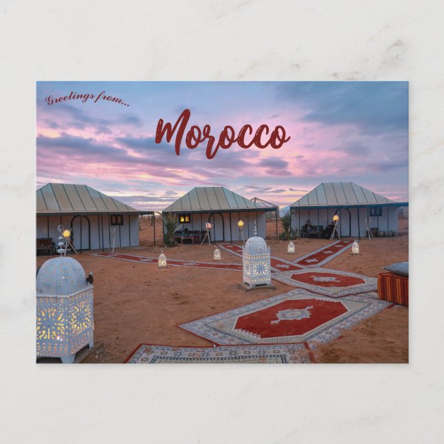 Carte Postale Coucher de soleil et maisons dans la province d'Er (Devant)