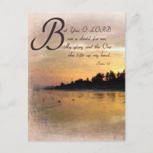 Carte Postale Coucher de soleil et psaumes d'or / Ensemble de ca