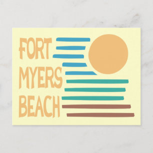 Carte Postale Coucher de soleil géométrique de Fort Myers Beach 