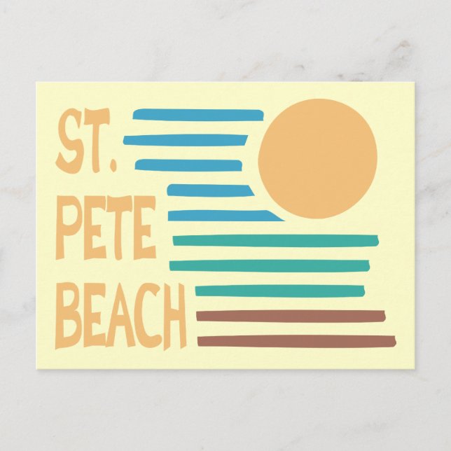 Carte Postale Coucher de soleil géométrique de St. Pete Beach en (Devant)