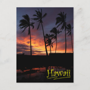 Carte Postale Coucher de soleil hawaïen au lieu de refuge