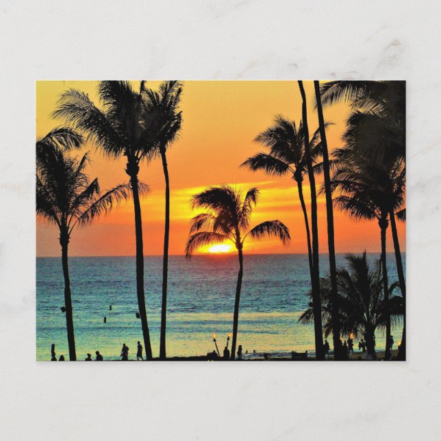 Carte Postale Coucher de soleil hawaïen magnifique (Devant)