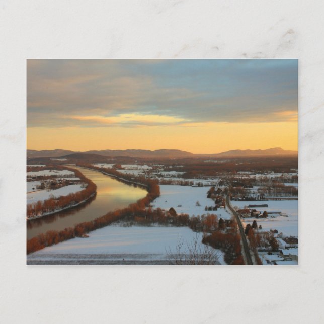 Carte Postale Coucher de soleil hivernal du mont Sugarlov (Devant)