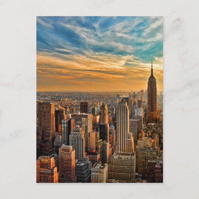 Carte Postale Coucher de soleil magnifique à Manhattan, New York (Devant)