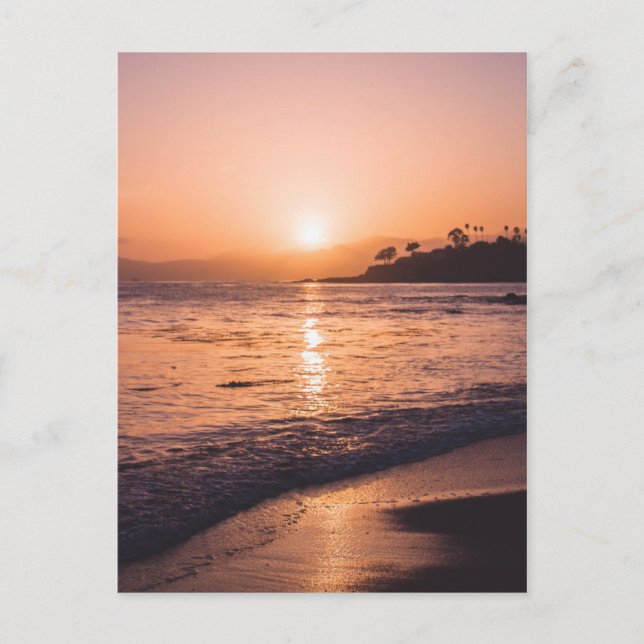 Carte Postale Coucher de soleil magnifique sur la plage (Devant)