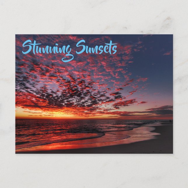 Carte Postale Coucher de soleil magnifique sur la plage tropical (Devant)
