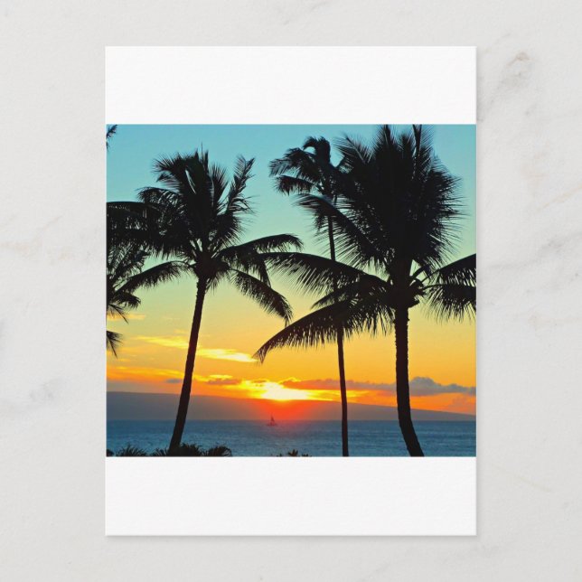 CARTE POSTALE COUCHER DE SOLEIL MAUI CLASSIQUE ! (Devant)
