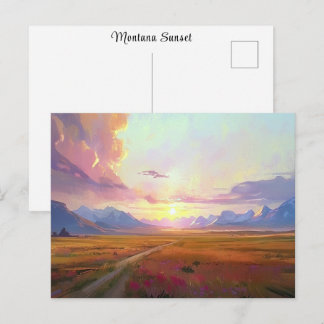 Carte Postale Coucher de soleil Montana Big Sky Coucher de solei