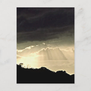 Carte Postale Coucher de soleil noir et blanc