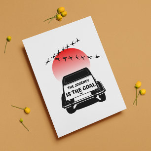 Carte Postale Coucher de soleil Oldtimer 2CV - Le voyage est le 